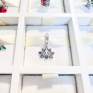 925 Sterling Silver Lotus Meditation Charm Fits Pandora Charm Bracelets